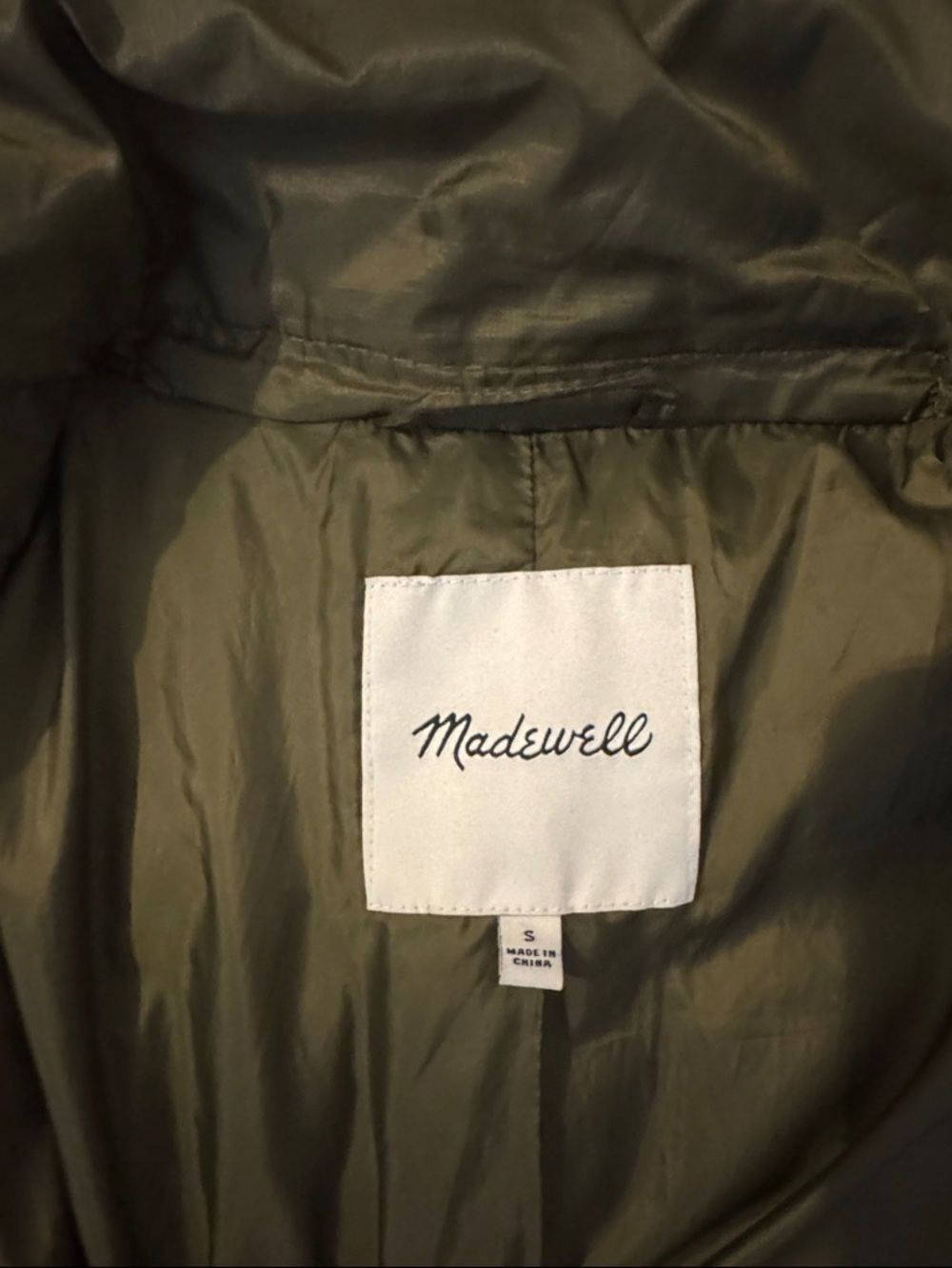 Madewell Olive Green Puffer Jacket - Picture 3 of 6